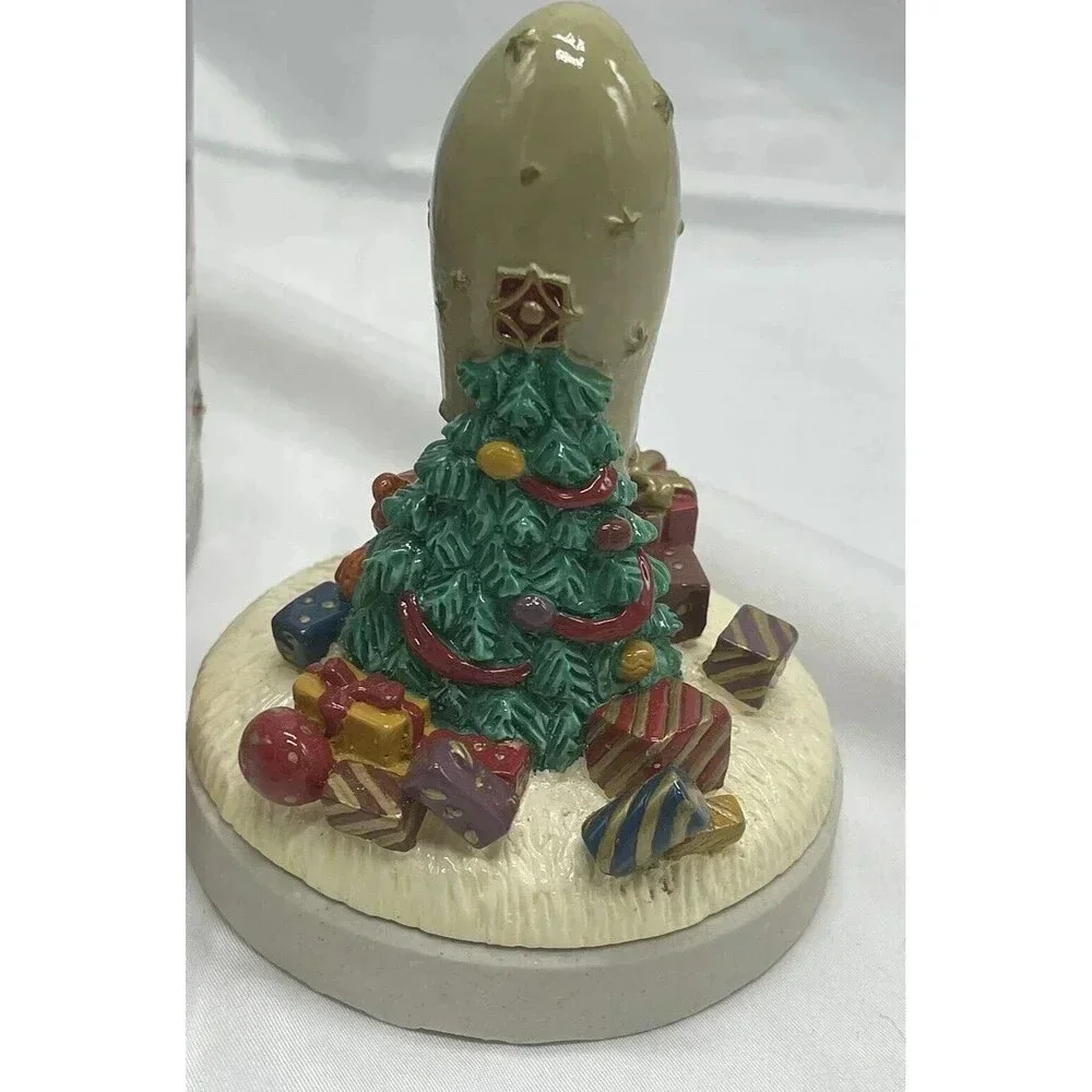 Vintage Norpro Christmas Tree Hand Painted Cookie Stamp 5” In Box
